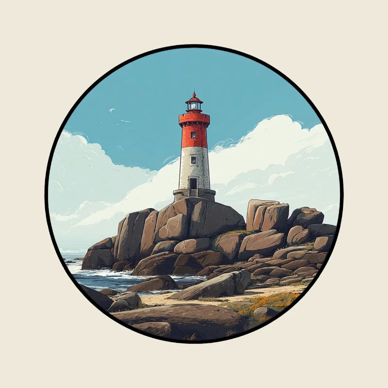 Bretonischer Leuchtturm am Meer