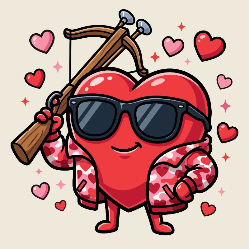 Drôle de Saint-Valentin de chasseur à l’arc pour hommes