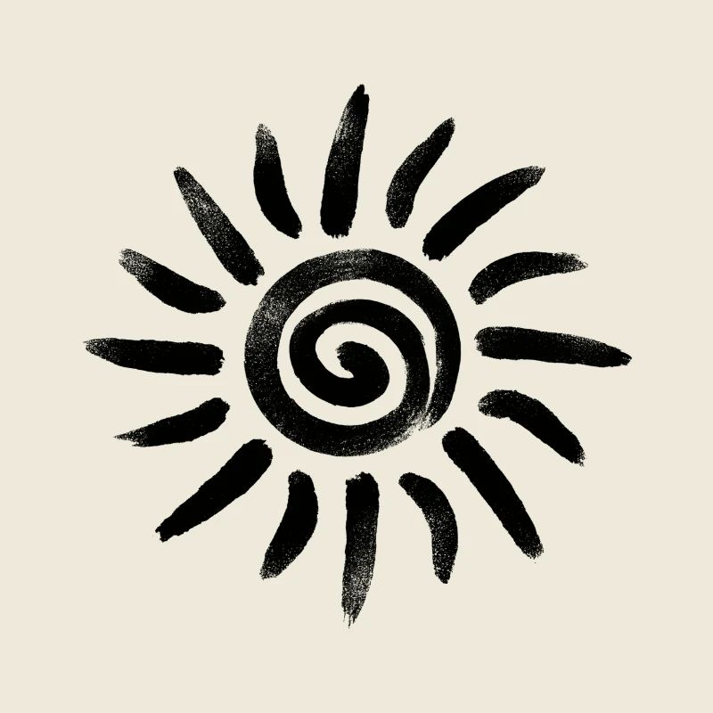 symbole minimaliste soleil