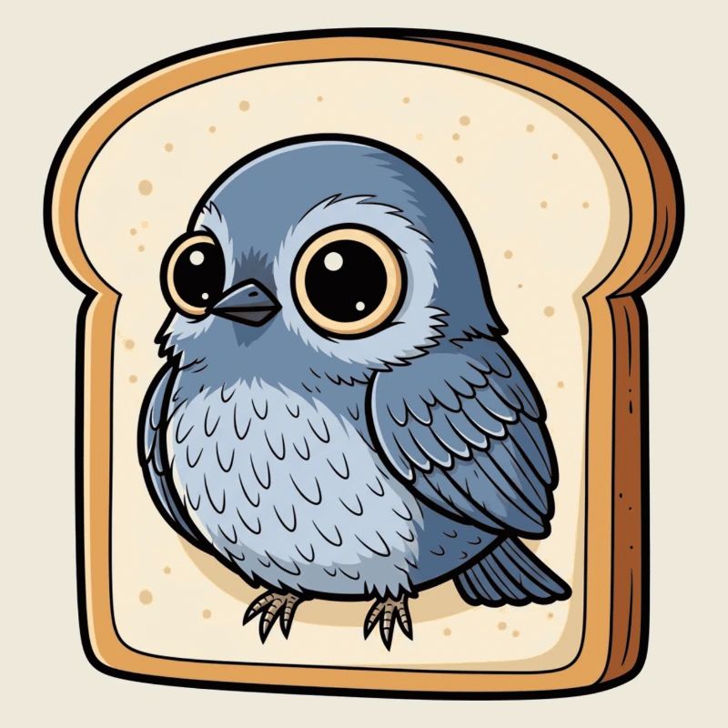 'Pigeon in Bread' Hilarious Bird Illustration Funn