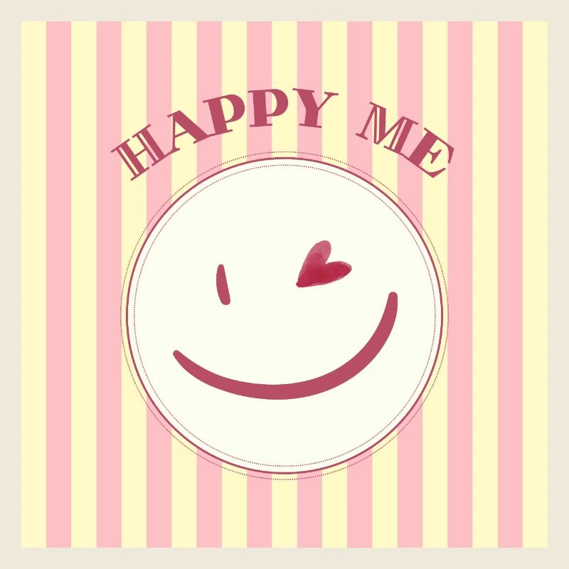 Sourire sur motif rayé