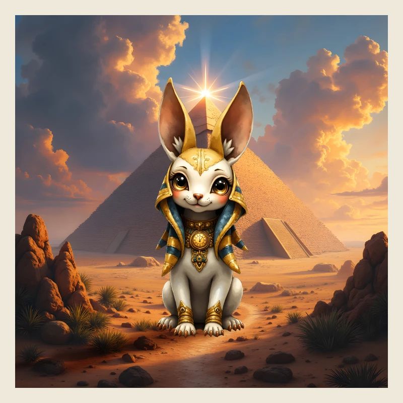 Egyptian bunny in pyramid
