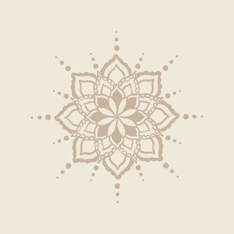 Fleur florale Mandala beige