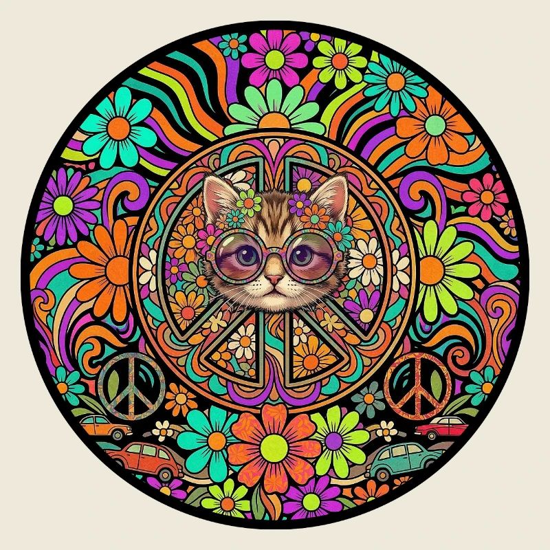Chat, Paix, Amour, Liberté, chaton