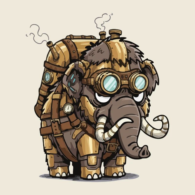 Mammouth Steampunk Blindé Chaudière à Vapeur