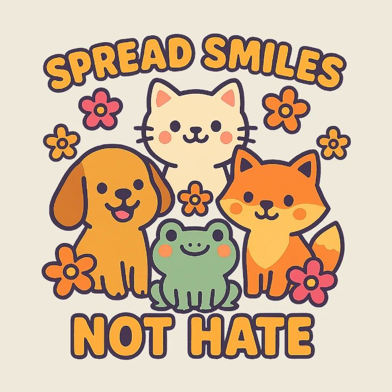 Étalez le sourire, pas la haine – Amis animaux mignons