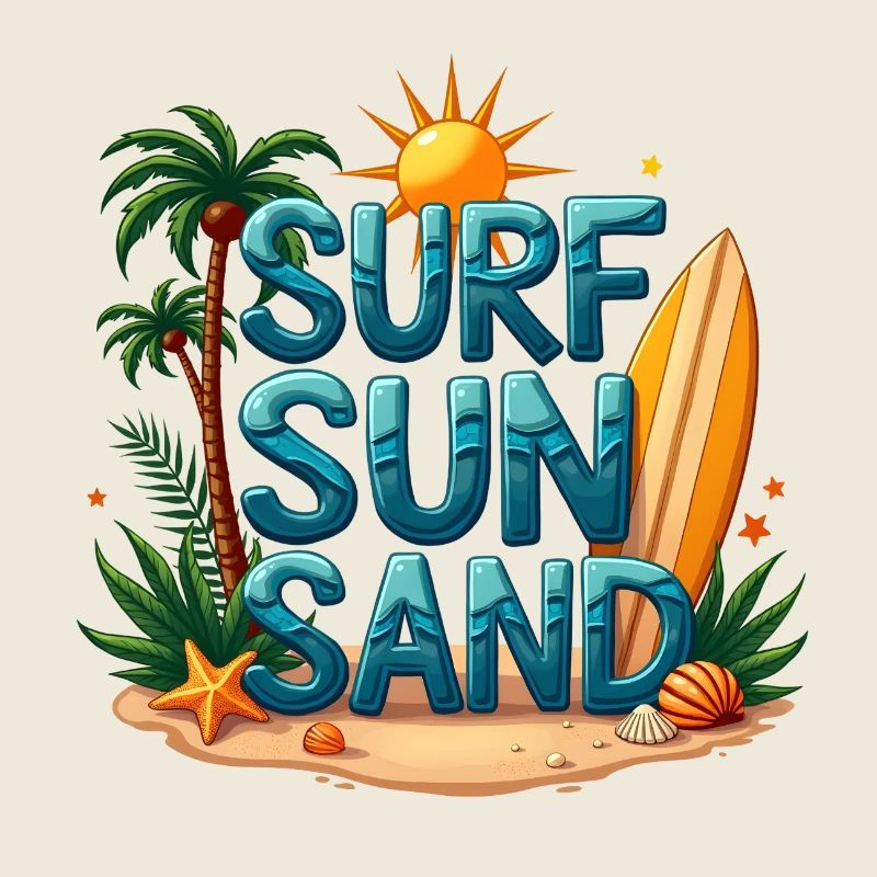 Surfen Sonne Sand Strand Design