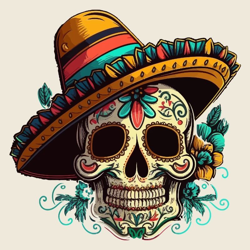 Fleur de Crâne de Sucre Dia de Los Muertos
