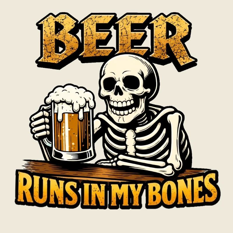 Squelette de bière et bière