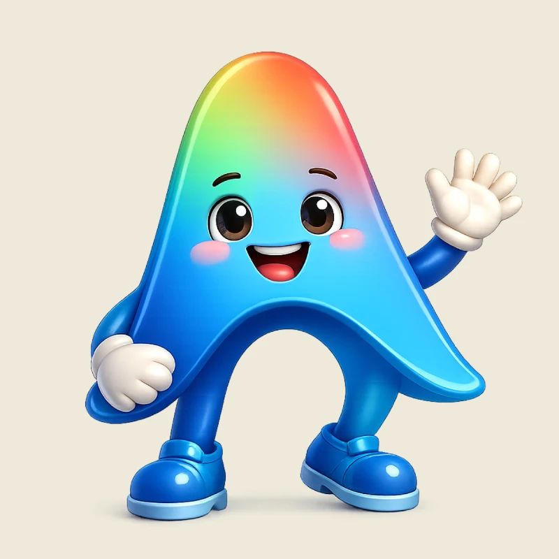 Cute Rainbow Mascot Sticker Antigravity
