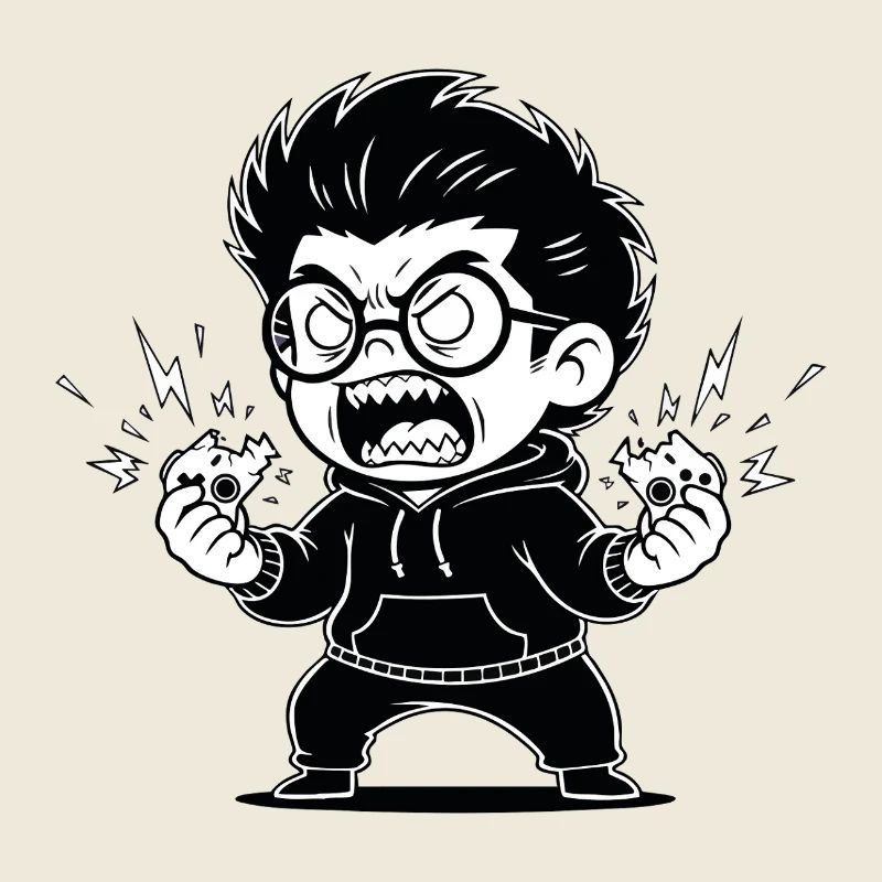 Gamer Anger Controller Zerbrochene Wut