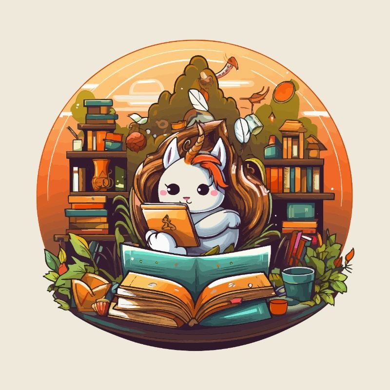 Lecture magique dans la forêt de la bibliothèque