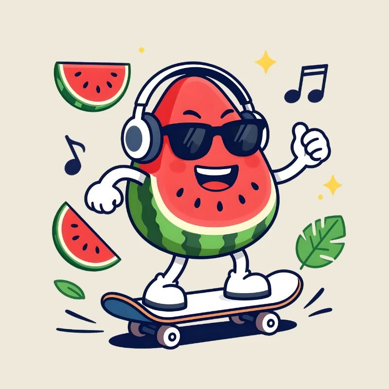 Rhythmic Watermelon in Skateboarding