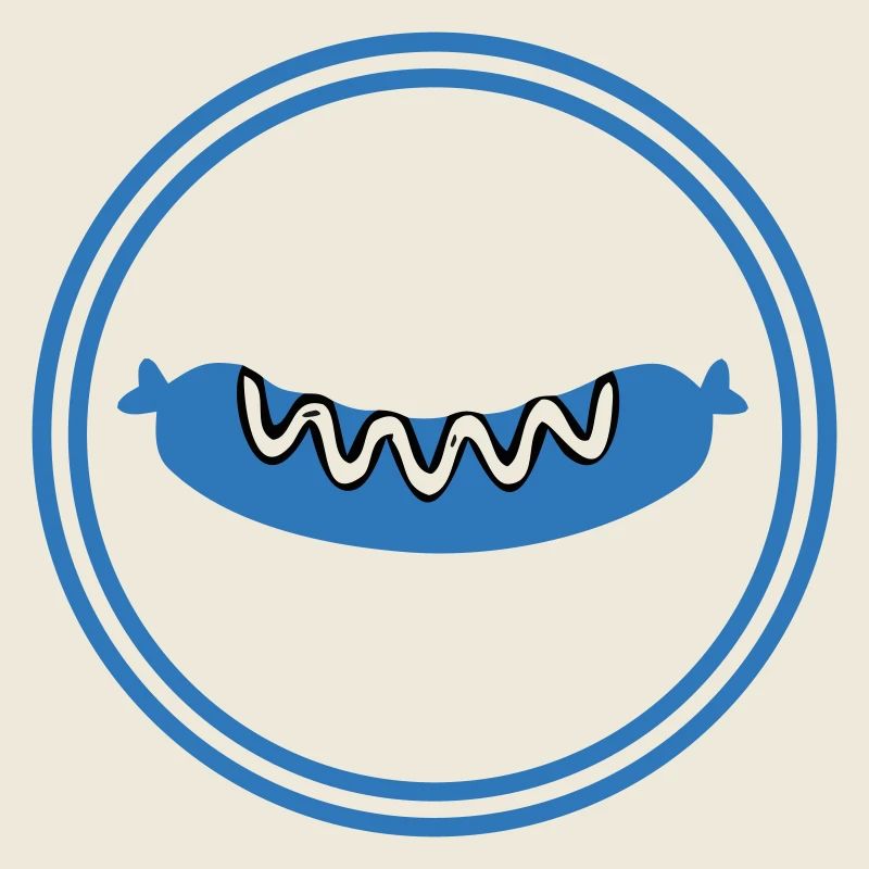 Bratwurst Sausage Circle Emblem