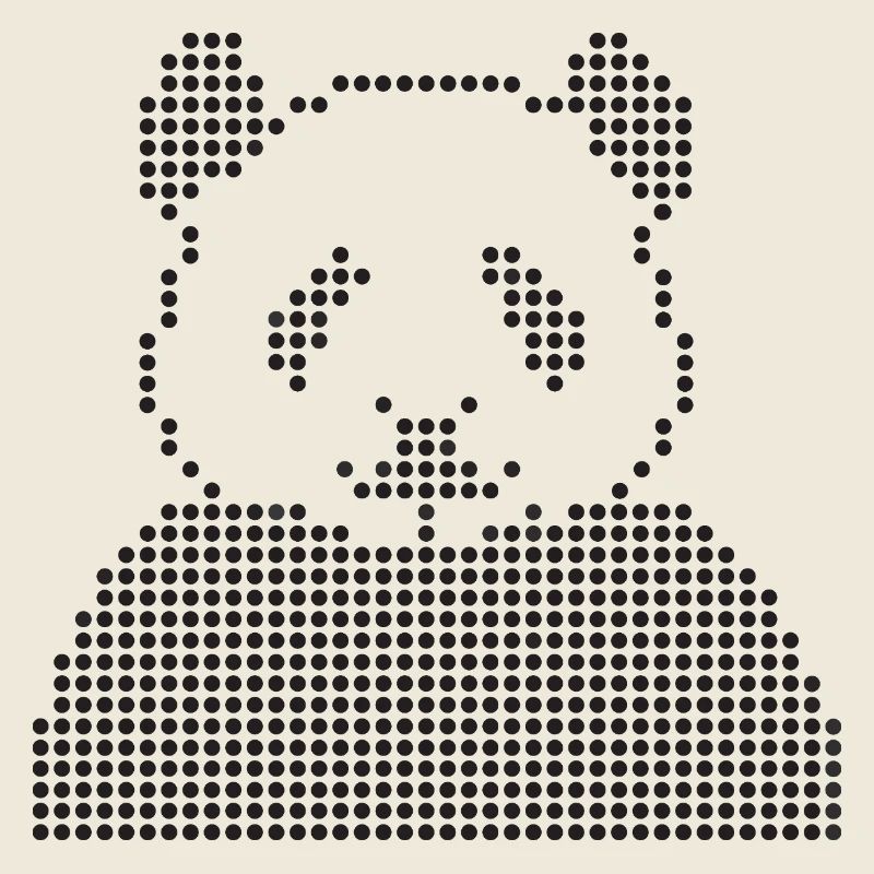 Portrait géométrique de panda dots
