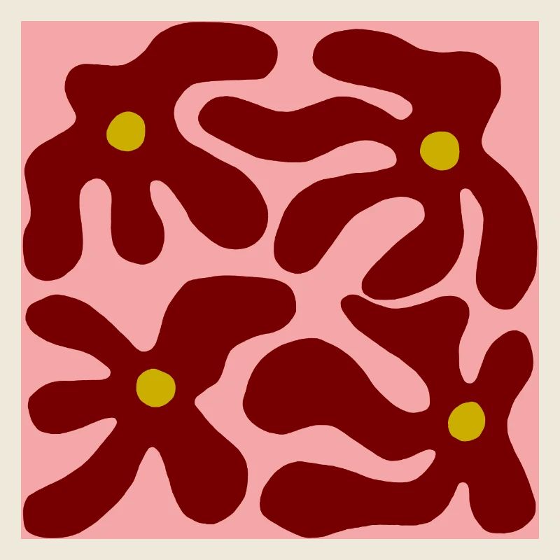 Rote Blumen Organisches Design -V3