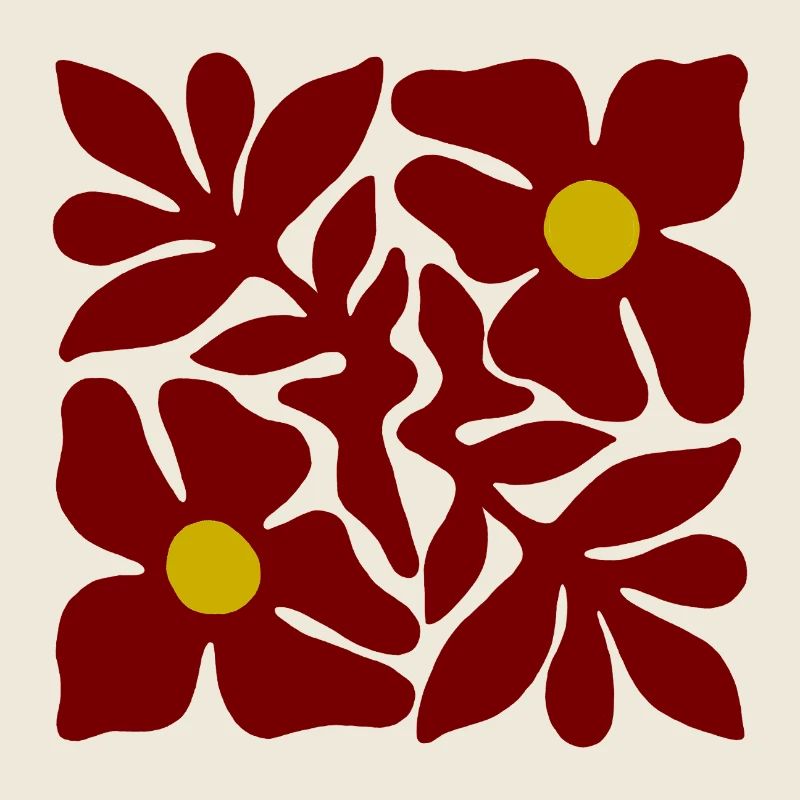  Rote Blumen transparentes Symmetrisches Design
