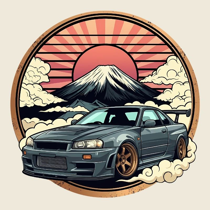 JDM car Japanese Retro Car Racing Drifting Legend