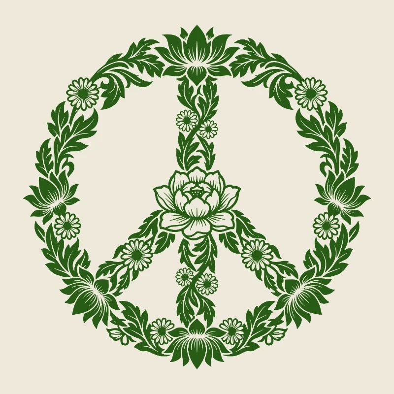 Peace Zeichen Blumen Floral Boho Style