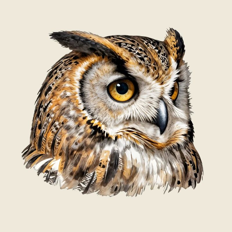 Artistic feather night owl
