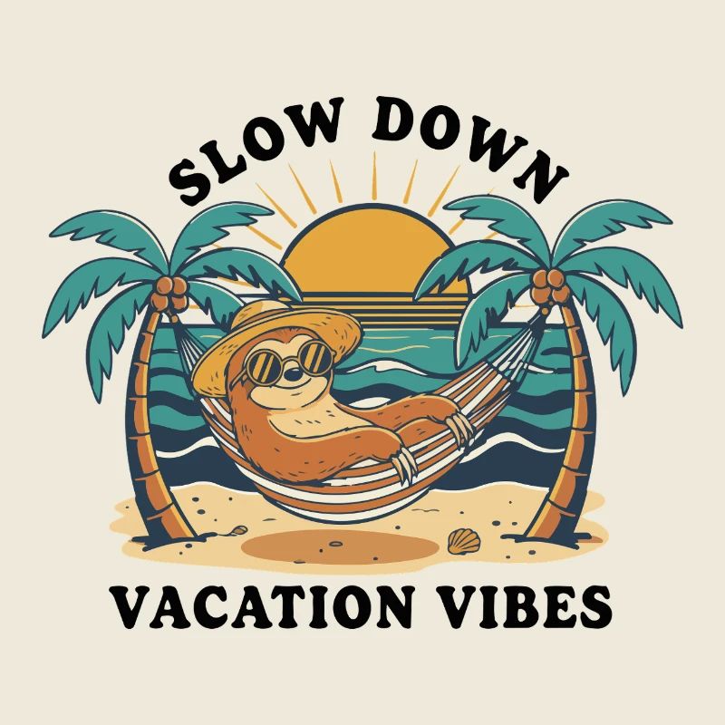Sloth Sloth Hammock Slow Down Vacation Vibes