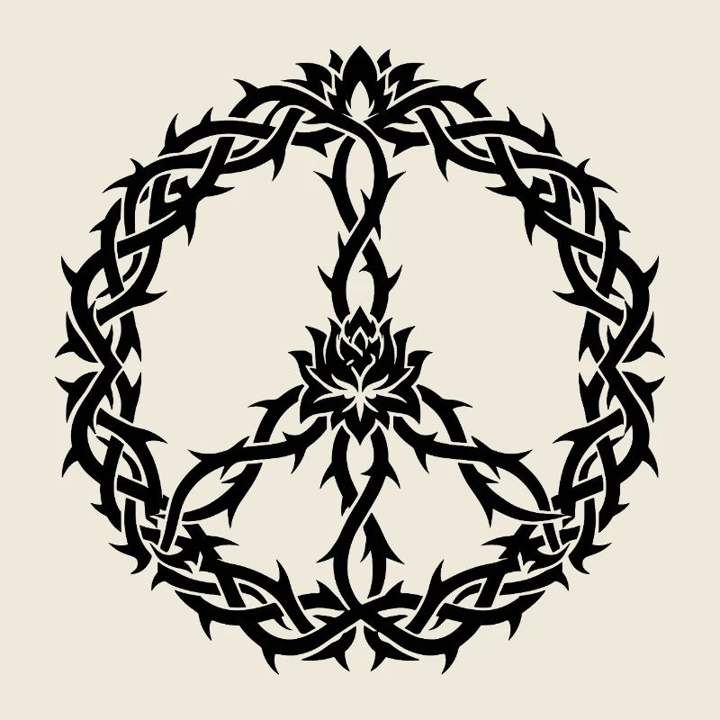 Peacezeichen Dornen Tribal Style