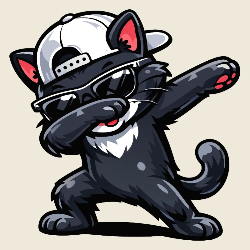 Chat en train de faire du dab
