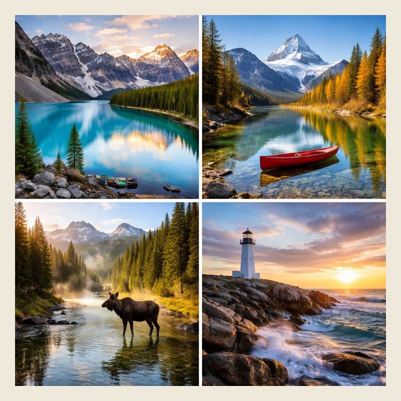Alpine Nature Landscapes Collage