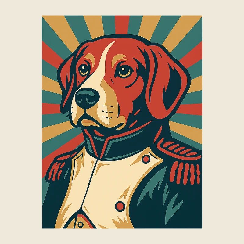 Dog General Retro Poster Style Vintage Design