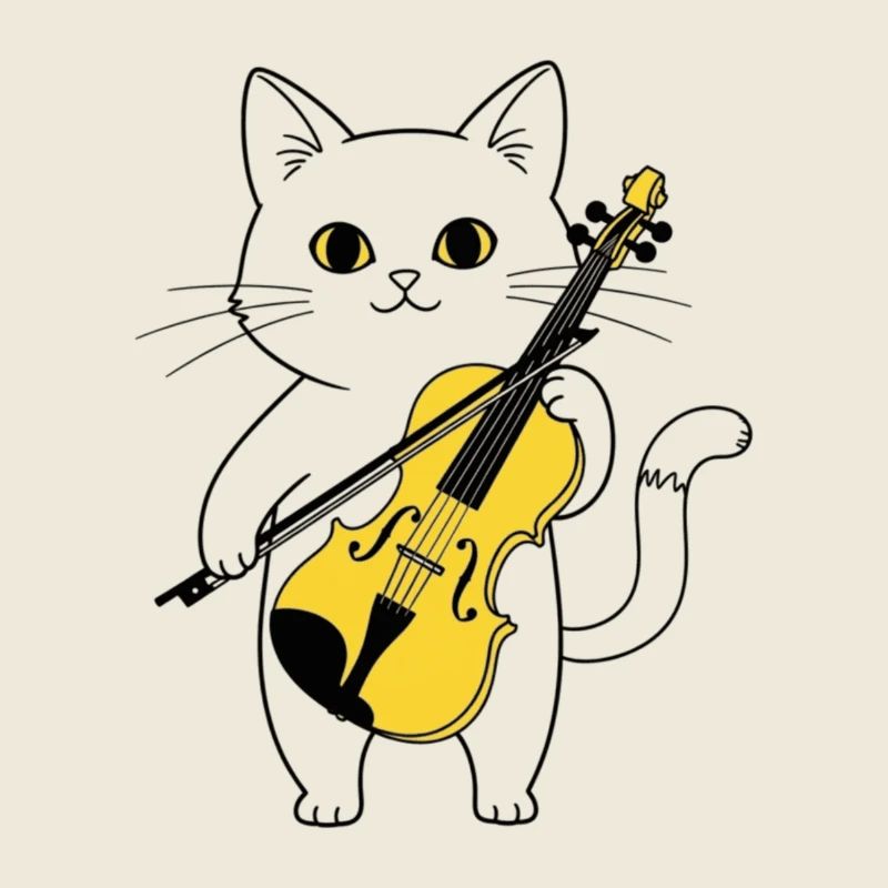 Süße Katze spielt Cello-Chat