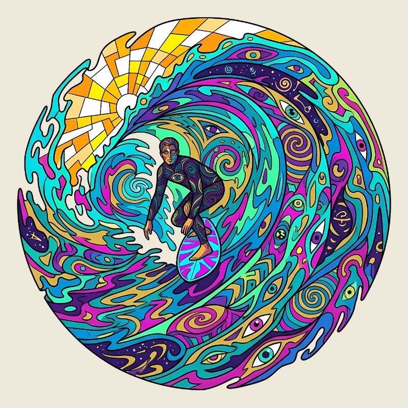 Psychedelische Surfwelle