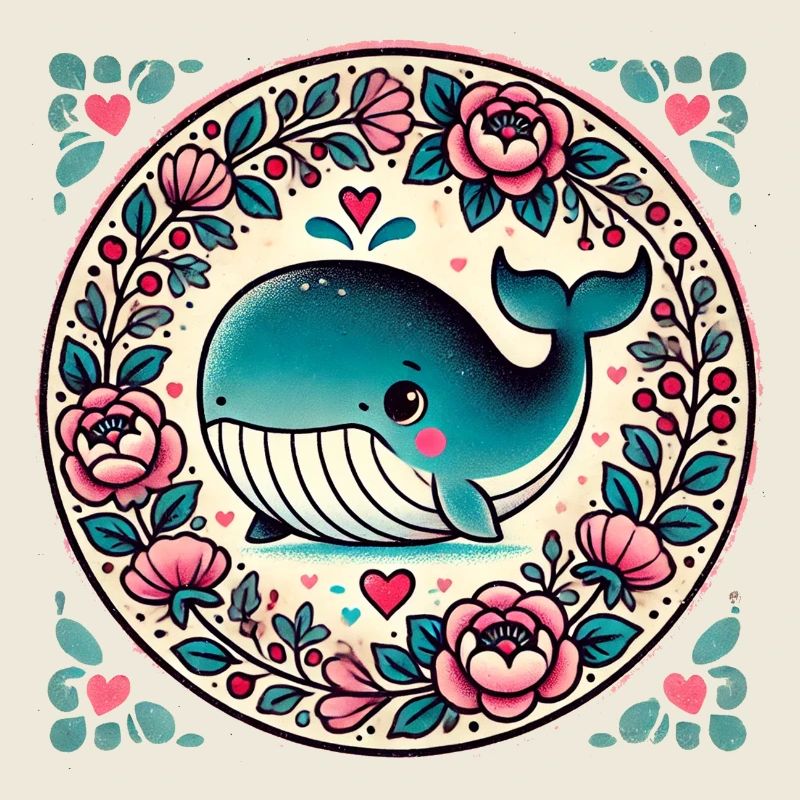 La baleine dans le cercle floral