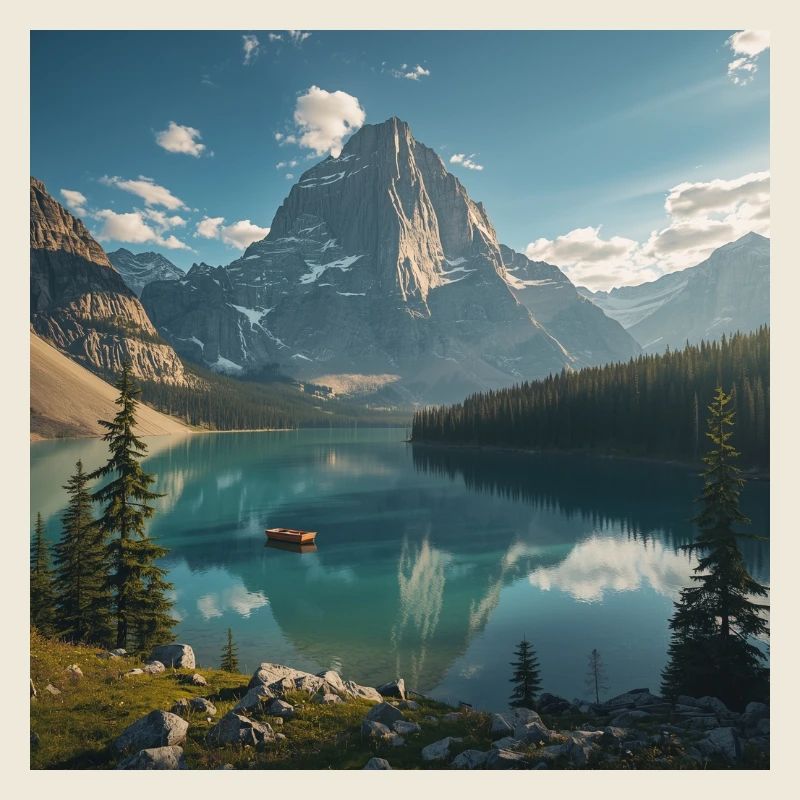 Majestueux lac de montagne dans la forêt