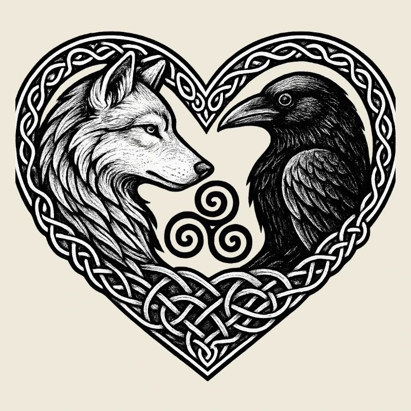 Celtic Heart: Wolf und Krähe