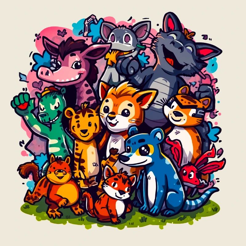 Cartoonfarben der Tiergruppe