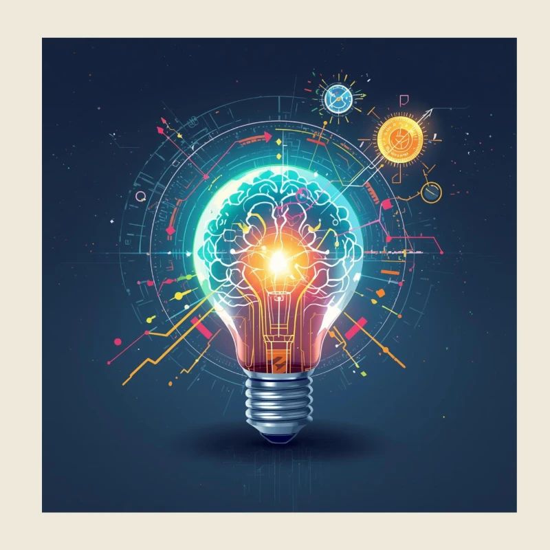 Neon Brain Lamp Innovation
