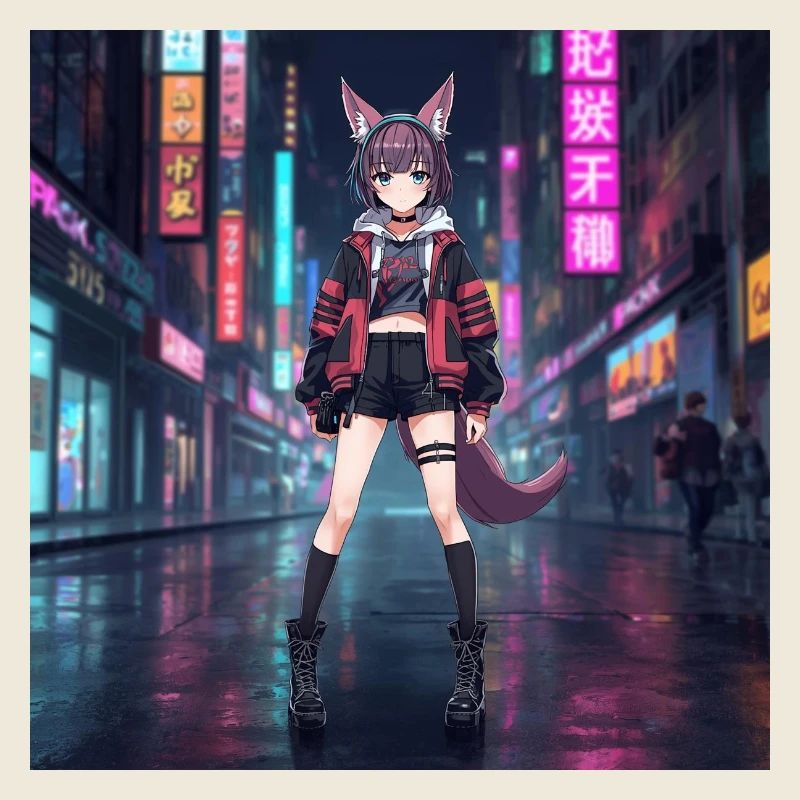 Night Fox in the Neon Quarter