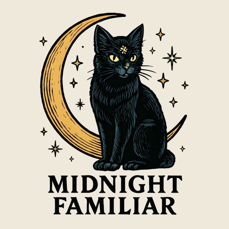 Moonlit Night: Midnight Familiar Cat