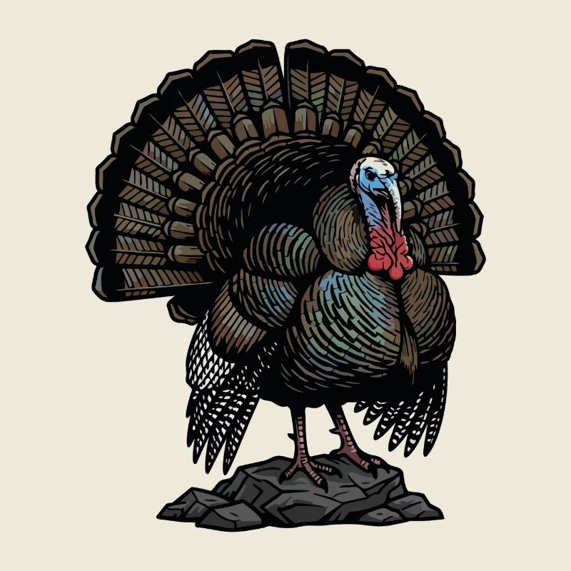 Majestic Wild Turkey Iridescent Feathers Nature