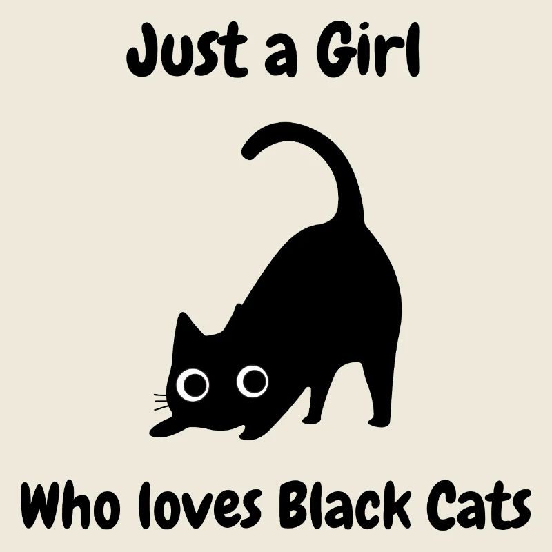 Einfach ein Mädchen, das Schwarze Katzen liebt
