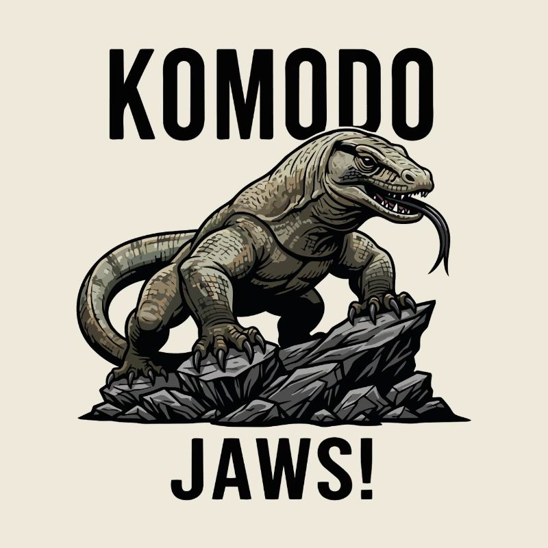 Dragon de Komodo Jaws Danger Lézard Noir