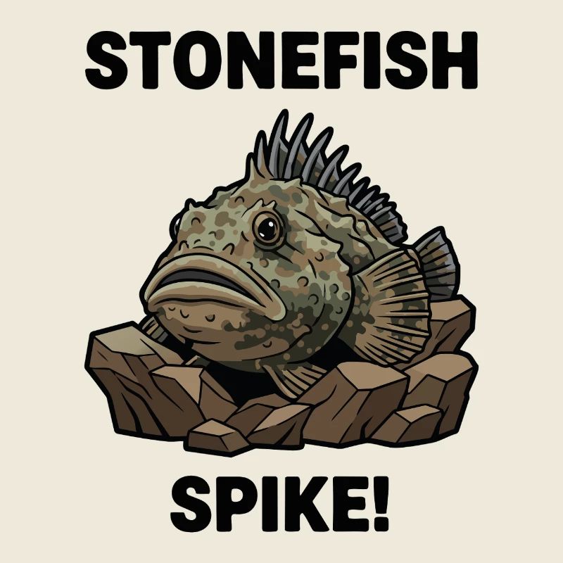 Poisson Pierre Danger Spike Stonefish Noir