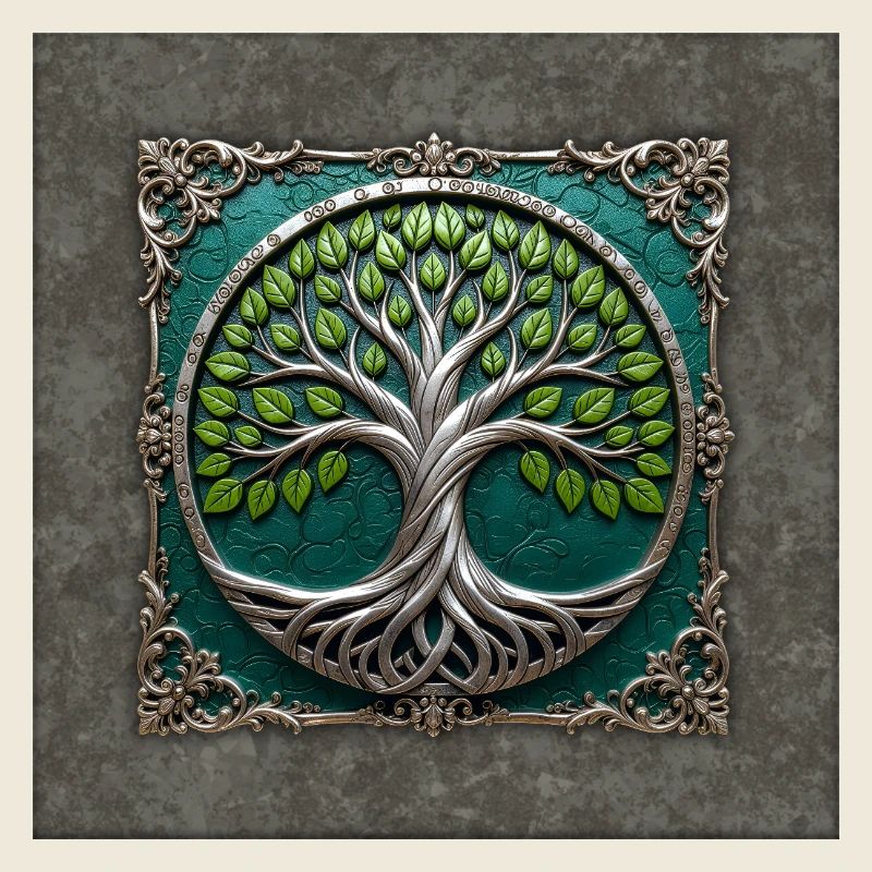 Arbre de Vie Circulaire d’Argent