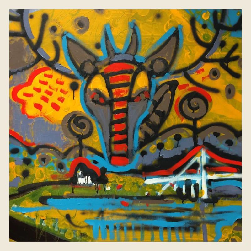 Bunte Graffiti-Landschaft Gjemnes