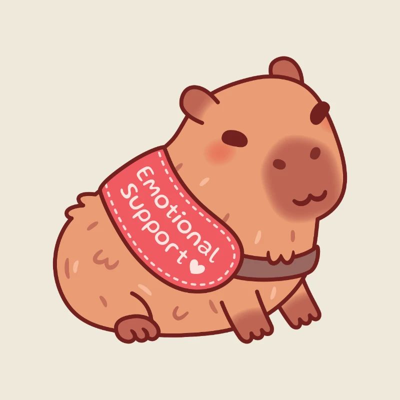 Cute Capybara Here For Emotional Support