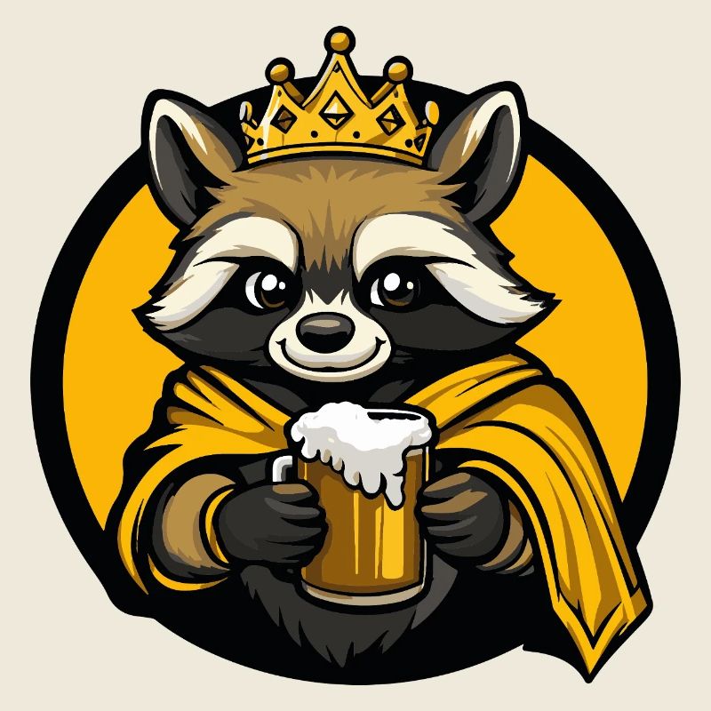 Waschbär Bier Lustig