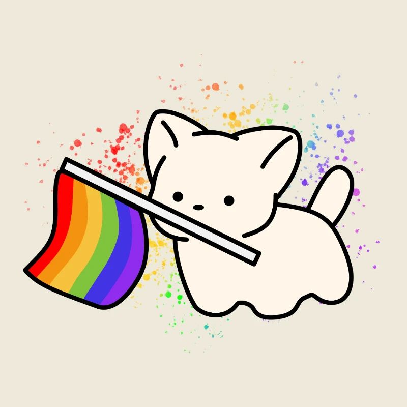 Mignon design du drapeau arc-en-ciel du chien Pride