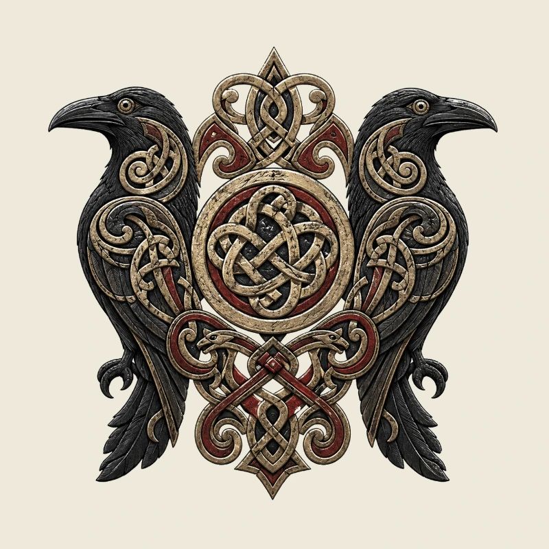Hugin & Munin - Le Corbeau de la Sagesse d’Odin
