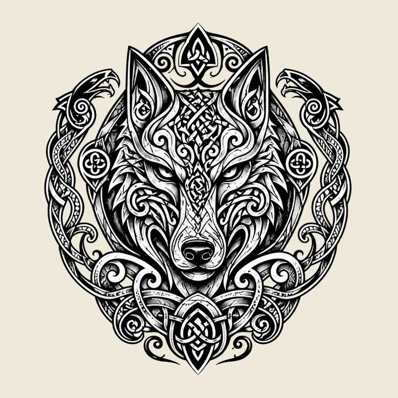 Knot Art Wolf's Head