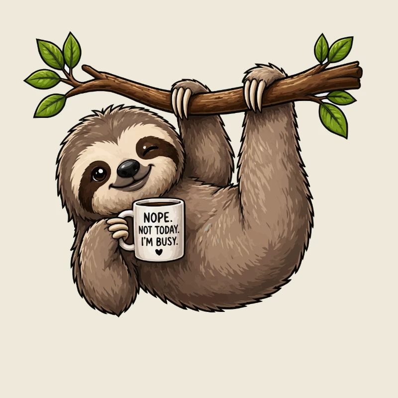 Lazy Sloth Coffee Break